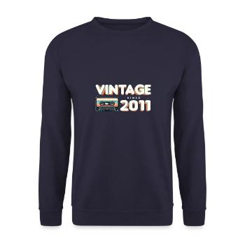 Musique vintage et anniversaire nostalgique - Vintage - Sweat-shirt Unisexe - marine - Devant - Alina (178cm) & Michal (187cm)