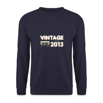 Vintage 2013 Retro Vintage Nostalgic Birthday - Unisex Sweatshirt - navy - Front - Alina (178cm) & Michal (187cm)