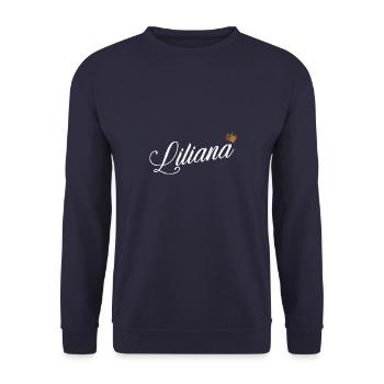 Liliana Name for Women Kids Toddlers - Liliana - Unisex Sweatshirt - navy - Front - Alina (178cm) & Michal (187cm)