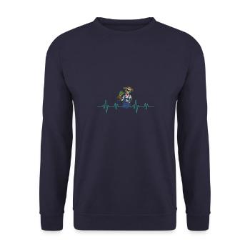 Skelett Blumen Hobby Kleingärtner Garten - Unisex Pullover - Navy - Vorne - Alina (178cm) & Michal (187cm)