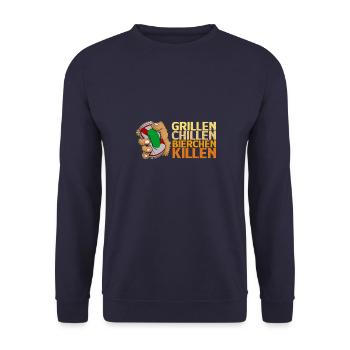 Dosenbier Kistenlauf Bier Saufen Bierzelt Alkohol - Unisex Pullover - Navy - Vorne - Alina (178cm) & Michal (187cm)