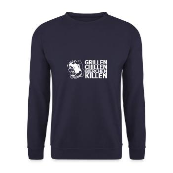 Dosenbier Kistenlauf Bier Saufen Bierzelt Alkohol - Unisex Pullover - Navy - Vorne - Alina (178cm) & Michal (187cm)