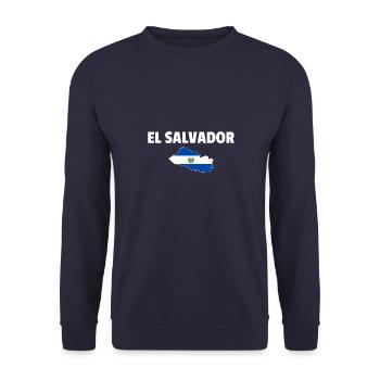El Salvador Carte Drapeau salvadorien - Sweat-shirt Unisexe - marine - Devant - Alina (178cm) & Michal (187cm)