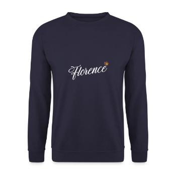 Florence Name for Women Kids Toddlers - Florence - Unisex Sweatshirt - navy - Front - Alina (178cm) & Michal (187cm)
