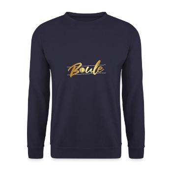 Boule Design for Boule Player Petanque Boccia - Unisex Sweatshirt - navy - Front - Alina (178cm) & Michal (187cm)