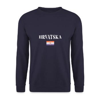 Kroatien Balkan Urlaub Landesfarben Fahne - Unisex Pullover - Navy - Vorne - Alina (178cm) & Michal (187cm)