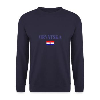 Kroatien Balkan Urlaub Landesfarben Fahne - Unisex Pullover - Navy - Vorne - Alina (178cm) & Michal (187cm)