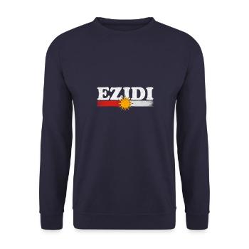 Ezidchan Yezidische Region Kurmandschi Irak - Unisex Pullover - Navy - Vorne - Alina (178cm) & Michal (187cm)