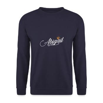 Abigail Custom Name for Women Kids Toddlers - - Unisex Sweatshirt - navy - Front - Alina (178cm) & Michal (187cm)