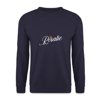Rosalie Name für Frauen Kinder Kleinkinder - Rosalie - Unisex Pullover - Navy - Vorne - Alina (178cm) & Michal (187cm)