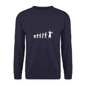 Bogenschießen Bogenschütze Bogensport - Unisex Pullover - Navy - Vorne - Alina (178cm) & Michal (187cm)