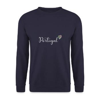 Portugal Flagge Landesfarben Patriotisch Reise - Unisex Pullover - Navy - Vorne - Alina (178cm) & Michal (187cm)