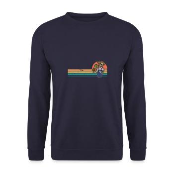 Skelett Spooky Gärtner Gärtnerei Hobby Blumen - Unisex Pullover - Navy - Vorne - Alina (178cm) & Michal (187cm)