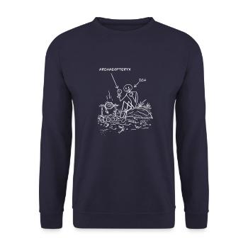 Archaeopteryx Fun White - Unisex Pullover - Navy - Vorne - Alina (178cm) & Michal (187cm)