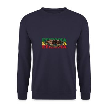 Äthiopische Küche Injera Brot National Gericht - Unisex Pullover - Navy - Vorne - Alina (178cm) & Michal (187cm)