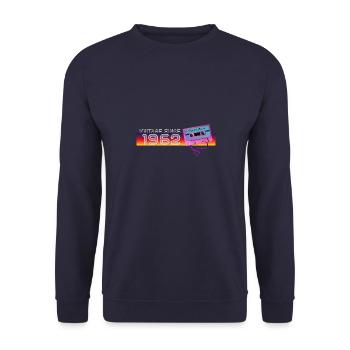 Vintage seit 1962 Nostalgik & Vintage Musik - Unisex Pullover - Navy - Vorne - Alina (178cm) & Michal (187cm)