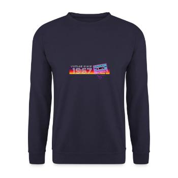 Retro Vintage 1967 Nostalgic Birthday Men Women - Unisex Sweatshirt - navy - Front - Alina (178cm) & Michal (187cm)
