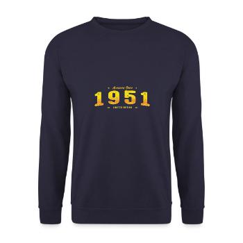 Le meilleur de 1951 - Cadeau en édition limitée pour le 74e anniversaire - Sweat-shirt Unisexe - marine - Devant - Alina (178cm) & Michal (187cm)