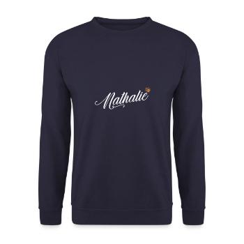Nathalie Nom personnalisé pour les femmes Enfants Bambins - - Sweat-shirt Unisexe - marine - Devant - Alina (178cm) & Michal (187cm)