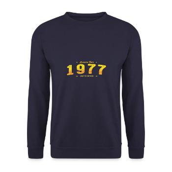 Vintage 1977 Limited Edition - 48th Birthday - Unisex Sweatshirt - navy - Front - Alina (178cm) & Michal (187cm)