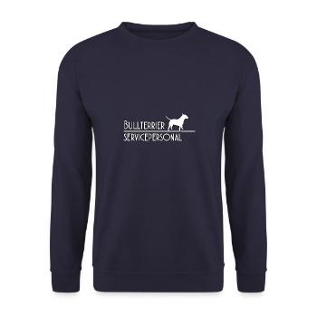 Bullterrier Witziges Bull Terrier Hundehalter - Unisex Pullover - Navy - Vorne - Alina (178cm) & Michal (187cm)