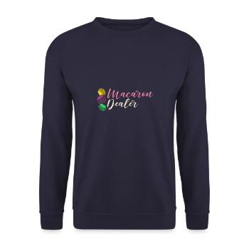 Dessert Italien Makronen Kekse Macaroon - Unisex Pullover - Navy - Vorne - Alina (178cm) & Michal (187cm)