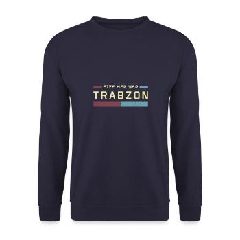 Trabzon Türken Trabzonlu Memleket Urlaub - Unisex Pullover - Navy - Vorne - Alina (178cm) & Michal (187cm)