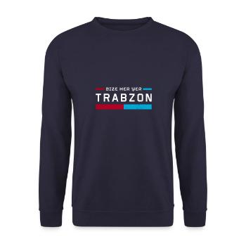 Trabzon Türken Trabzonlu Memleket Urlaub - Unisex Pullover - Navy - Vorne - Alina (178cm) & Michal (187cm)