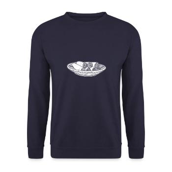 Äthiopische Küche Injera Brot National Gericht - Unisex Pullover - Navy - Vorne - Alina (178cm) & Michal (187cm)