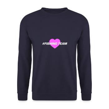 fishing team herz - Unisex Pullover - Navy - Vorne - Alina (178cm) & Michal (187cm)