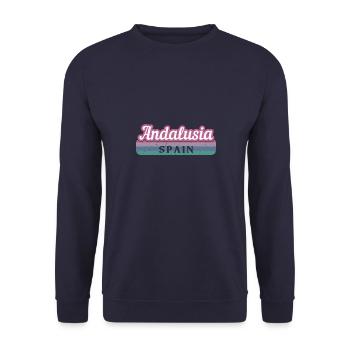 Sevilla Granada Andalusien Spanien Flagge - Unisex Pullover - Navy - Vorne - Alina (178cm) & Michal (187cm)