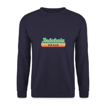 Sevilla Granada Andalusien Spanien Flagge - Unisex Pullover - Navy - Vorne - Alina (178cm) & Michal (187cm)