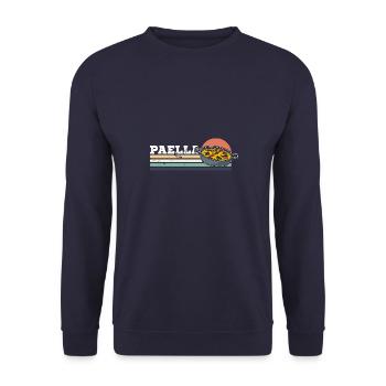 Paella Spain dish Valencia cuisine saying - Unisex Sweatshirt - navy - Front - Alina (178cm) & Michal (187cm)
