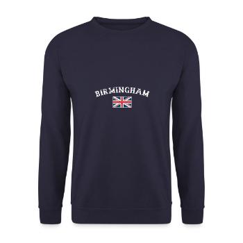 Birmingham Great Britain Vintage British Flag - Unisex Sweatshirt - navy - Front - Alina (178cm) & Michal (187cm)
