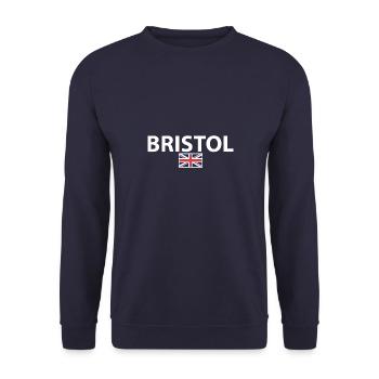 Bristol UK Britische Flagge Brite - Unisex Pullover - Navy - Vorne - Alina (178cm) & Michal (187cm)