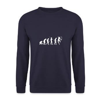 Bogenschießen Bogenschütze Bogensport - Unisex Pullover - Navy - Vorne - Alina (178cm) & Michal (187cm)