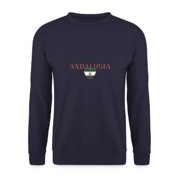 Spanien Europa Flagge Andalusien Sevilla - Unisex Pullover - Navy - Vorne - Alina (178cm) & Michal (187cm)