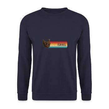 Dreidel Tradition Israel Chanukka Judentum - Unisex Pullover - Navy - Vorne - Alina (178cm) & Michal (187cm)