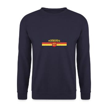Frankreich touristische Region Normandie Flagge - Unisex Pullover - Navy - Vorne - Alina (178cm) & Michal (187cm)