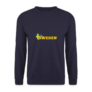 Schweden Wikinger Sverige Skandinavien Volk - Unisex Pullover - Navy - Vorne - Alina (178cm) & Michal (187cm)