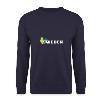 Schweden Wikinger Sverige Skandinavien Volk - Unisex Pullover - Navy - Vorne - Alina (178cm) & Michal (187cm)