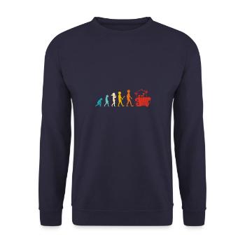 Musik Musiker Instrument Akkordeon Volk - Unisex Pullover - Navy - Vorne - Alina (178cm) & Michal (187cm)