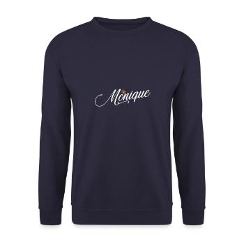 Monique Nom personnalisé pour femmes enfants bambins - - Sweat-shirt Unisexe - marine - Devant - Alina (178cm) & Michal (187cm)