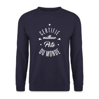 meilleur pote - Sweat-shirt Unisexe - marine - Devant - Alina (178cm) & Michal (187cm)