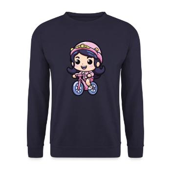 Fille De Bicyclette Mignonne - Sweat-shirt Unisexe - marine - Devant - Alina (178cm) & Michal (187cm)