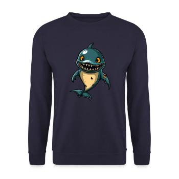 Dolphin Halloween Zombie - Unisex Sweatshirt - navy - Front - Alina (178cm) & Michal (187cm)