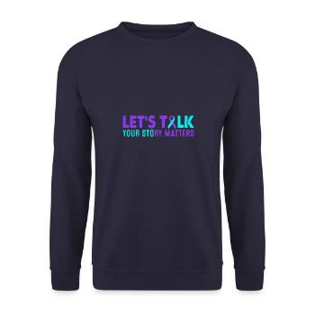 Suizidprävention Mental Cares Zertifizierte Selbst - Unisex Pullover - Navy - Vorne - Alina (178cm) & Michal (187cm)
