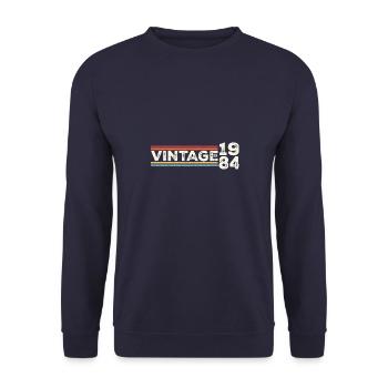 Vintage 1984 Gifts Legend for 39 Years Old - 39th - Unisex Sweatshirt - navy - Front - Alina (178cm) & Michal (187cm)