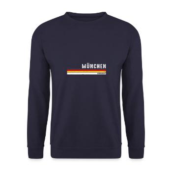 Retro München Deutschland - Celebrate German - Unisex Sweatshirt - navy - Front - Alina (178cm) & Michal (187cm)
