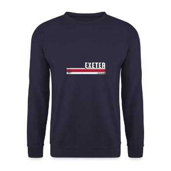 Exeter England Vintage Design for Travelers - Unisex Sweatshirt - navy - Front - Alina (178cm) & Michal (187cm)